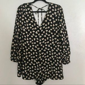 Loose Black Mini Romper